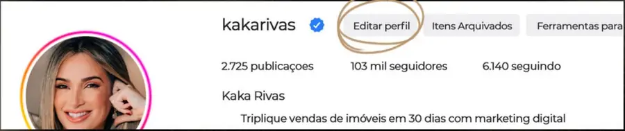 Perfil @kakarivas no Instagram com 103 mil seguidores